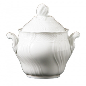 Ginori Vecchio Ginori White Coffee Sugar Bowl w/Cover 17 oz.